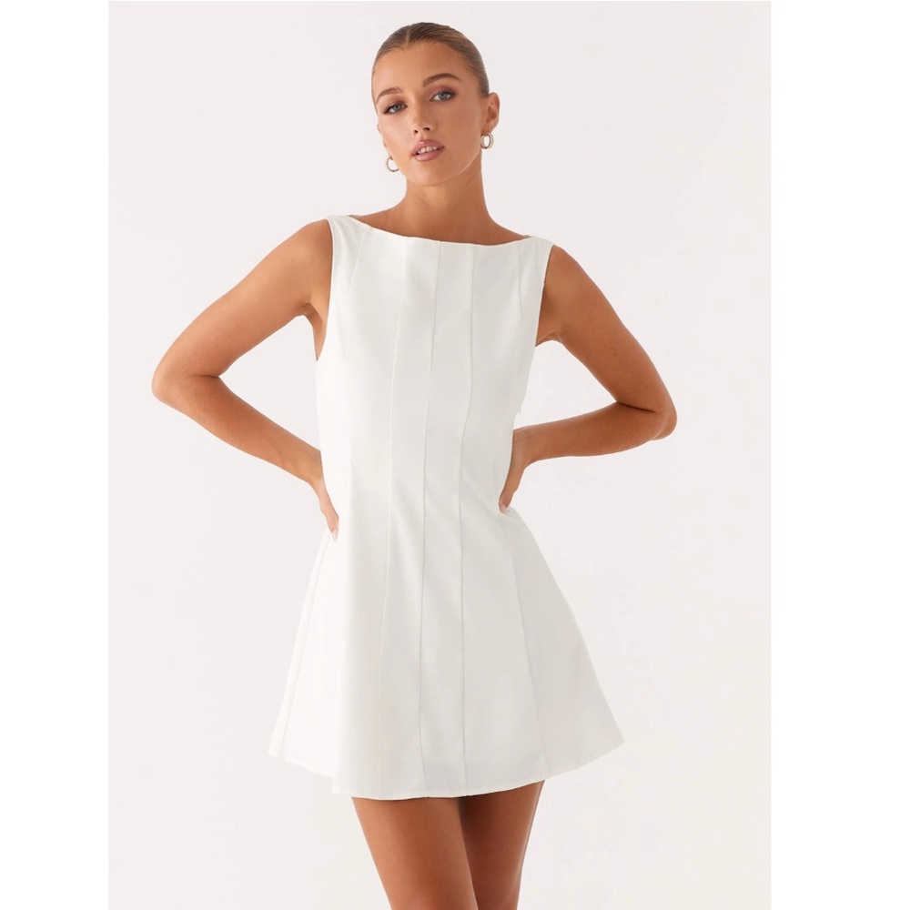 Peppermayo White Sleeveless Mini Dress